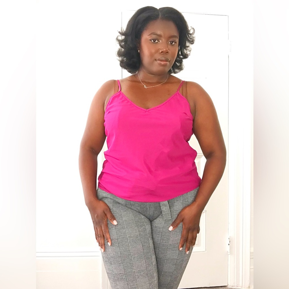 Magenta Spaghetti Strap Top in size (Large)